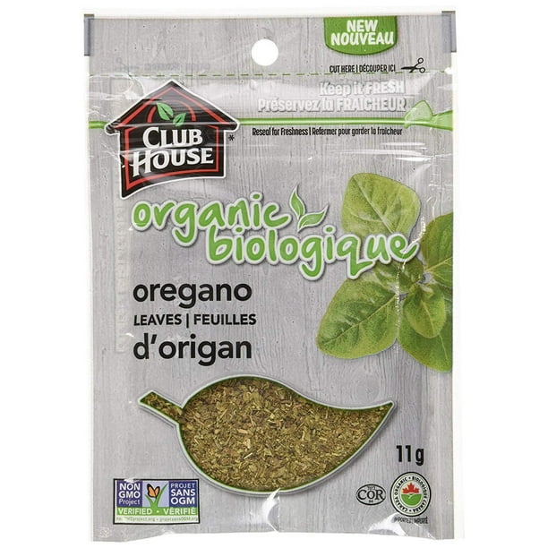 Club House, herbes et épices naturelles de qualité, feuilles d'origan biologiques, 11g 11 g