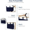thumbnail image 7 of Bedside Caddy, Bedside Caddy Hanging Bed Organizer Storage Bag for College Dorm Room, Hospital Bed Rails, Baby Bed, Camp, 600D Oxford Cloth (Dark Blue), 7 of 7
