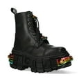 thumbnail image 3 of New Rock Boots WALL83CCT-S8 Unisex Metallic Black Leather Platform Gothic Boots 39, 3 of 6