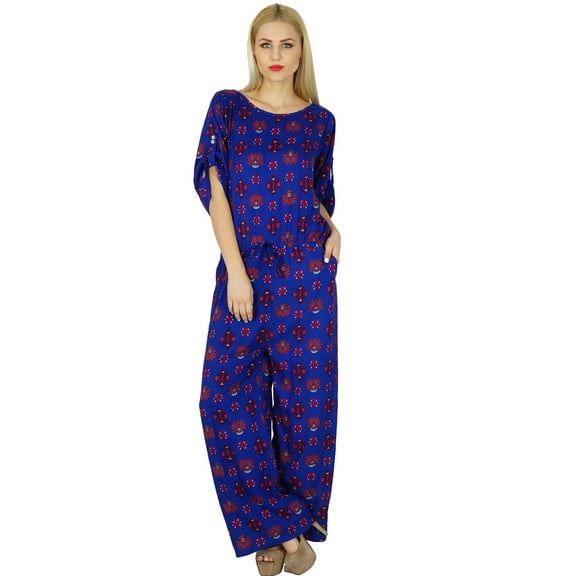 Bimba Women Rayon Printed Long Jumpsuit Holiday Casual Clothing