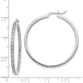 thumbnail image 3 of 14K White Gold Diamond In/Out Hoop Earrings (35 X 35) Made In India em5423-062-wa, 3 of 5