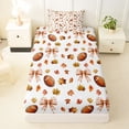 thumbnail image 3 of jejeloiu Cute Bowknot Bow Twin Sheet Sets,American Rugby Football Bedding For Girls Kids 3 Pieces, 3 of 6
