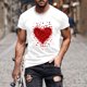 thumbnail image 5 of Camisetas de Manga Larga para Hombres, Camiseta de Manga Corta de Fitness de Impresión Del Día de San Valentín, Mezcla de Algodón Casual, 5 of 8