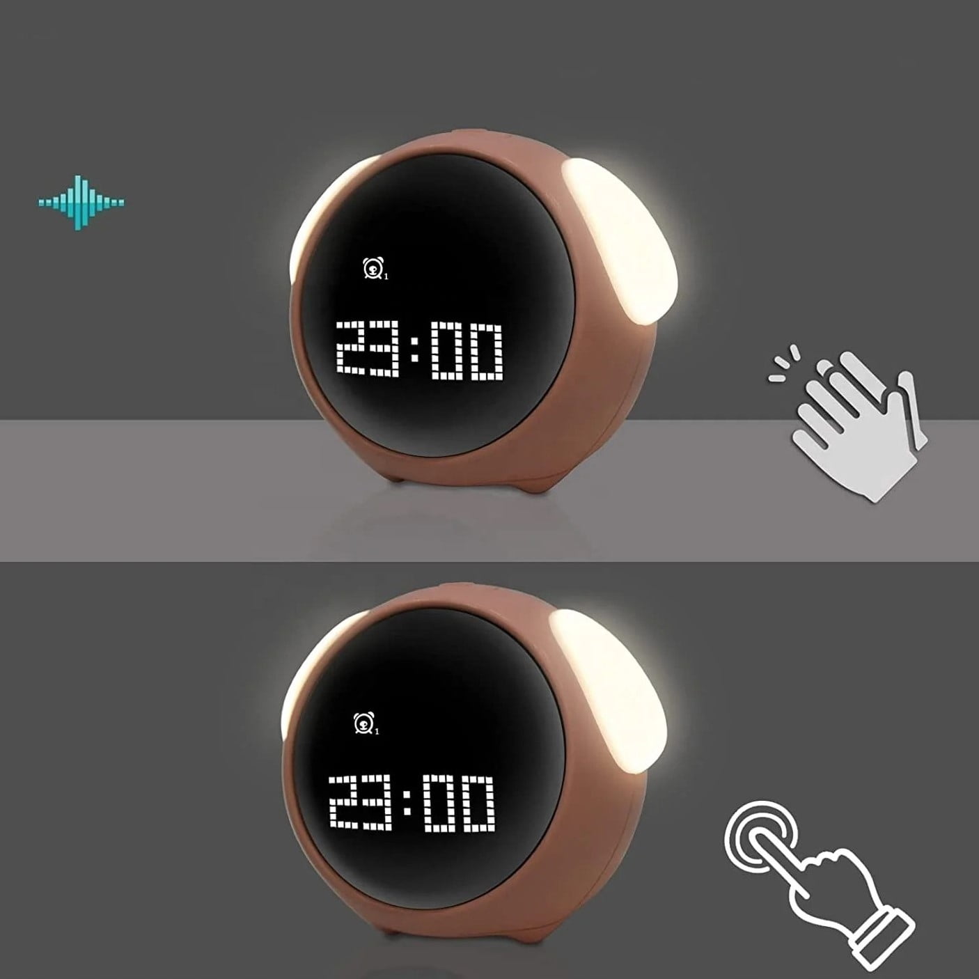 Multifunctional children's clock with night light and emoji alarm clock