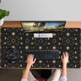 thumbnail image 4 of Long Mouse Pads for Desk,Black Gold Sun Moon Star Pattern Desk Mats on Top Of Desks, Desk Mouse Pad Extra Large with 3mm Non-Slip Base and Stitched Edge for Gaming,Office,Work,Home 47.3"x23.6", 4 of 6