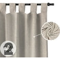 thumbnail image 2 of The Art Box Linen Striped Curtains 108 inches Striped Black Bedroom Living Room Window Curtain Set Panel Drapes Rod Pocket, 2 Panels Set, 2 of 6