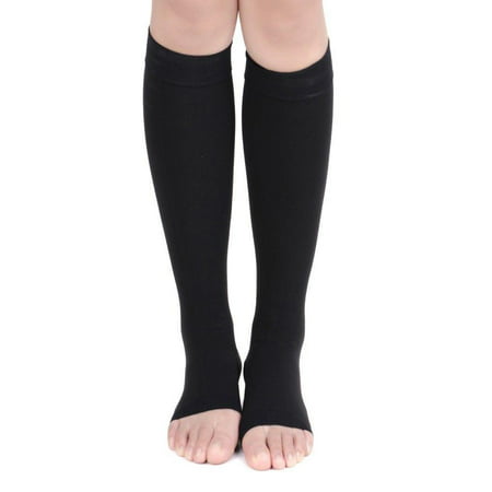 Open Toe Compression Socks Medical Grade – Firm, Easy-On, (20-30 mmHg), Knee High,Toeless, Best Stockings for Men and Women - Varicose Veins, Post Surgery, Edema, Improve