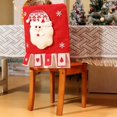 thumbnail image 1 of Feltree Housses de Chaise de Noël Rouges avec Design de Père Noël Bonhomme de Neige Renne pour Décoration de Dossier de Chaise, Tissu Lavable Facile à Installer, Parfait pour Décoration de Fête de Vacances Restaurant Maison, 1 of 8