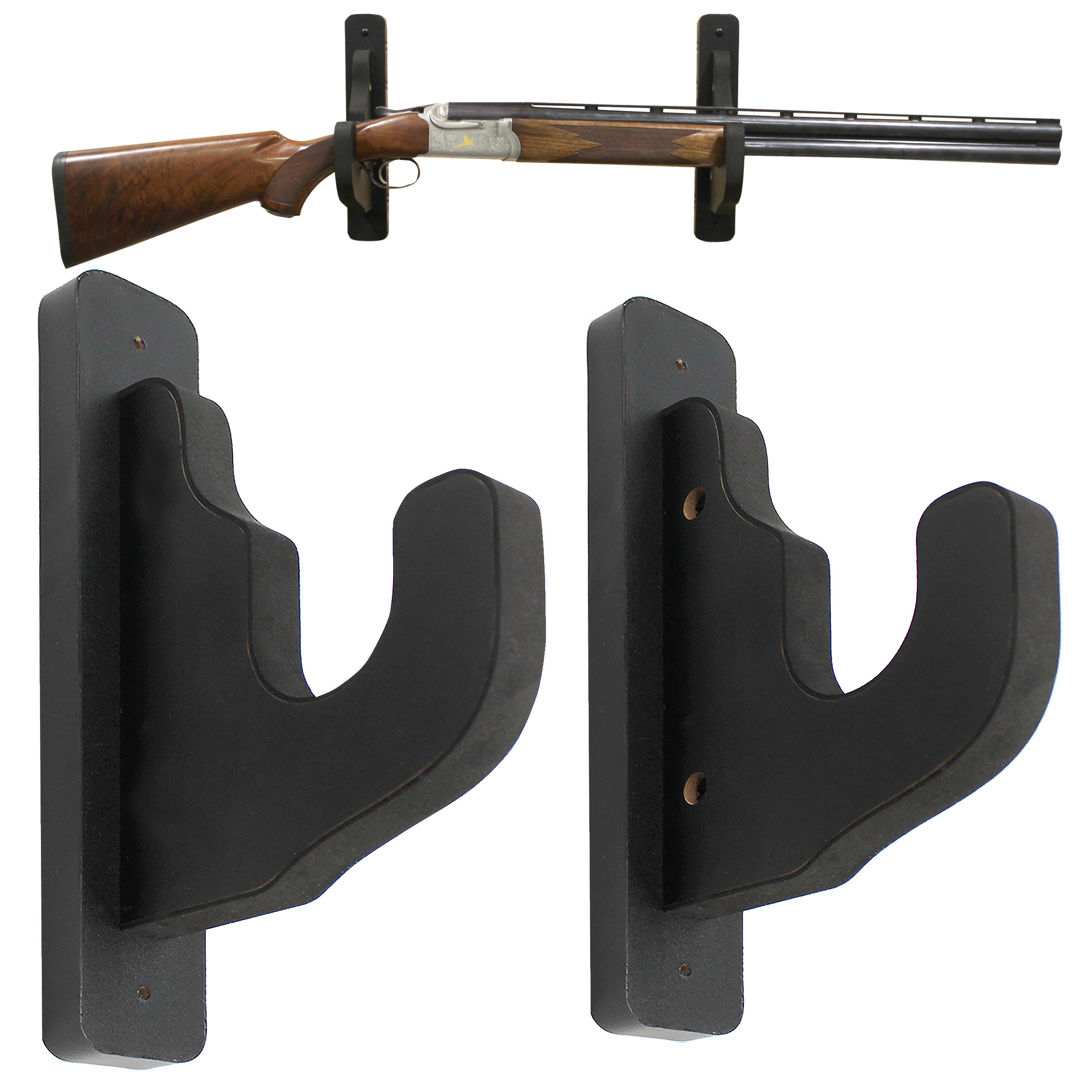 Rush Creek Creations | Indoor 1-Gun Rack for Wall for Shooting Rifles and Airsoft Shotguns, Single Gun Storage for Real Guns/Firearms, Premium Alternative for Single Gun Safe for Rifles and Pistols