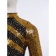 thumbnail image 5 of Miutii Kids Girls Sparkly Sequin Crop Top Long Sleeve Backless Rhinestone Shirt for Hip Hop Jazz Dance Performance Gold 16, 5 of 7