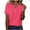Hot Pink, variant on Aofany T Shirts for Women Summer V Neck T Shirt Plus Size Loose Short Sleeve Solid Color Casual Tees Ladies Tops