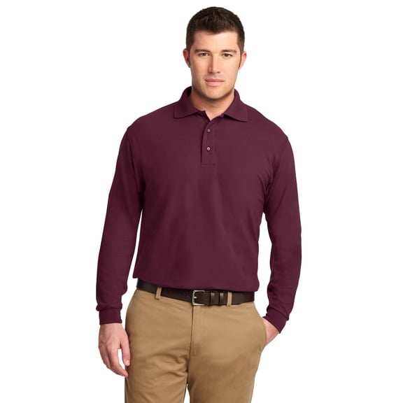 Port Authority Men’S Long Sleeve Silk Touch Polo. K500Ls.