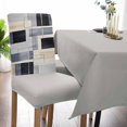 thumbnail image 5 of Chair Covers Abstract Gray Black off White Dining Chair Slipcovers Oil Painting Stretch Removable Chair Seat Protector Party Decoration Set of 6, 5 of 6