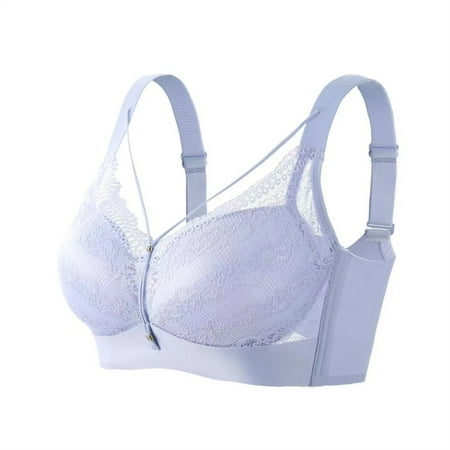 Exclusive Online Deal: Full Coverage Bra  Sujetador de cobertura total  Woman s Lace Embroidered Glossy Comfortable Breathable Bra Underwear No Rims SOPATENOR Purple 44