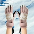 thumbnail image 2 of ManxiVoo Ladies Winter Outdoor Cycling Skiing Gloves for Warmth with Touchscreen and Windproof Features Pink, 2 of 4