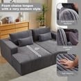 thumbnail image 5 of TUANLUO Chaise Lounge Indoor, 87" Oversized Upholstered Sectional Couch for Living Room, Corduroy 2-Seater Lounge Chair, No Assembly Required, Gray, 5 of 12