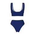 thumbnail image 5 of Daiia Navy Blue Women's Bikini Set Two Piece Swimsuit High Waisted Bikini Adjustable Straps Bikini Perfect for Beach, Pool, and Summer Vacation-Small, 5 of 9