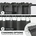 thumbnail image 6 of Deconovo Thermal Insulated Blackout Curtains Pack of 2, Rod Pocket Window Curtain Panels, 38"W x 54"L, Dark Gray, 6 of 8