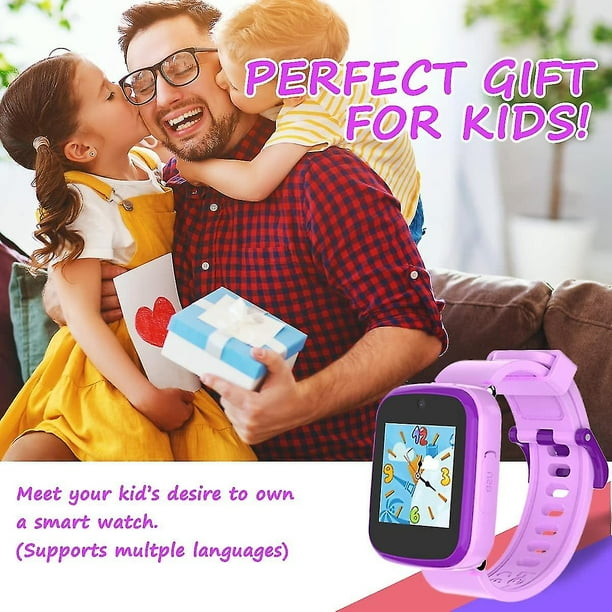 Reloj inteligente para ninos regalos para ninas de 3 a 10 anos reloj inteligente con pantalla tactil y camara dual para ninos con reproductor de musica juguetes educativos para ninos pequ