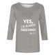 thumbnail image 3 of Fiudx Ofertas Relámpago Camiseta de Manga 3/4 con Cuello Redondo y Estampado de Letras para Mujer Top de Jersey con Cuello Redondo Top/Camisa de Manga Larga con Cuello Redondo, 3 of 3