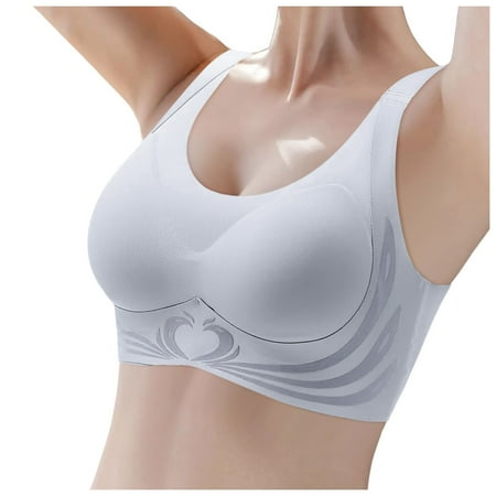 Wireless Bras for Women  Push-up Full Coverage Seamless Supportive Push Up Bralettes Everyday No Underwire Anti Sagging Bra Sports Bras (Grey  3X-Large)
