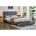 thumbnail image 2 of Jesse Upholstered Storage Platform Bed with Drawers & Adjustable Tufted Headboard, No Box Spring Required Grey, King, 2 of 2