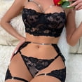thumbnail image 5 of Gibobby Conjunto de lencería de encaje Lencería para mujer con encaje frontal abierto, ropa de dormir halter Nighty(Negro, CH), 5 of 5