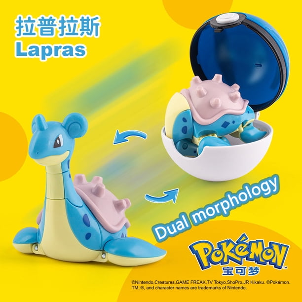 Pokemon Pokeball Dragonite Elf Ball Deformation Toys, Pocket Monster, Anime Figure Snorlax Dual morfology Model Dolls, regalos para niños