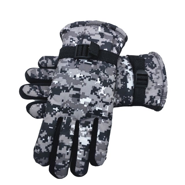Minnieouse Guantes cálidos de invierno Par de mitones de esquí Guante ajustable de moda para adultos con hebilla para ciclismo Esquí Mujeres Hombres guantes y mitones Gris Minnieouse AP011189-02B