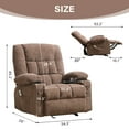 thumbnail image 3 of JONPONY Manual Recliner Chair with Heat Therapy and Massage Function, Heavy Duty Reclining Mechanism Massage Chair, Elderly Single Rocker Sofa with Cup Holders for Bedroom Home Theater,Brown, 3 of 13