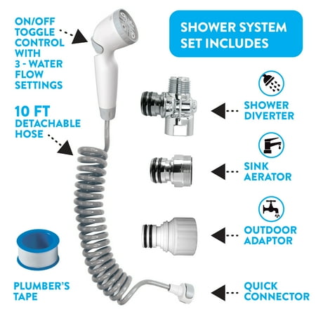 UPC: 0047968945912 | Rinse Ace 3-in-1 Quick Connect Dog and Pet Shower Sprayer