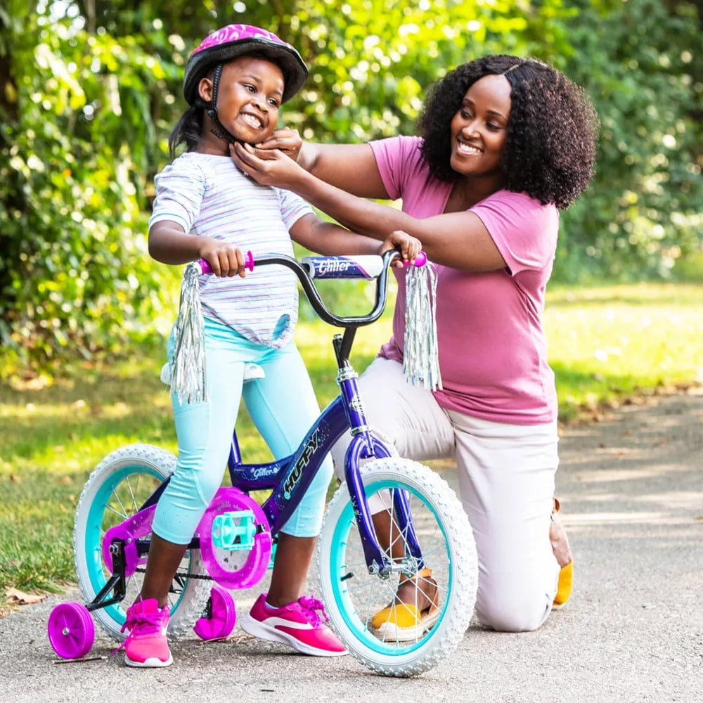 Huffy 16 Glitter Girls Bike with Training Wheels Dark Purple Walmart