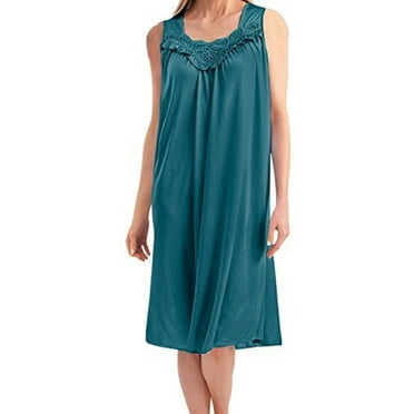 EZI Nightgowns for Women - Soft & Breathable Satin Night Gowns for Adult Women - Medium to Plus Size Womens Sleep Shirts - Knee-Length Nightgown