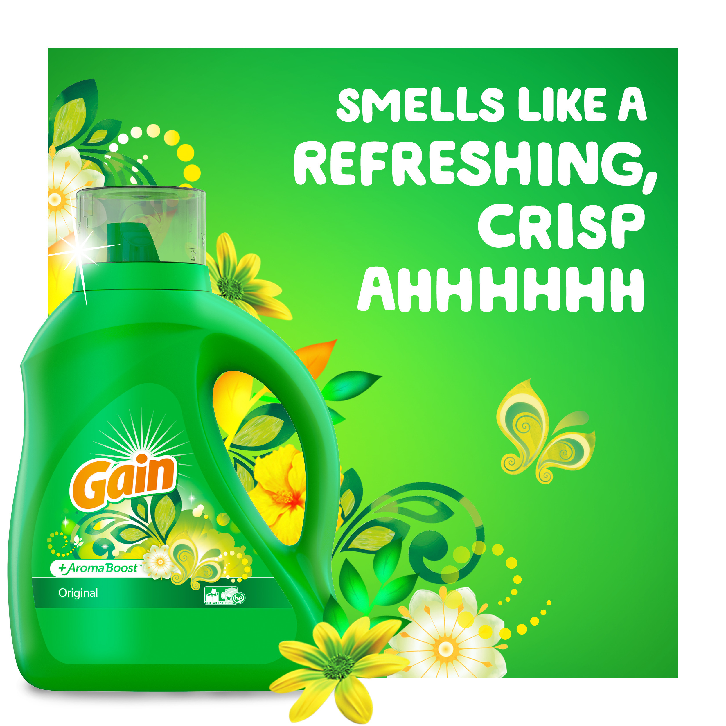 Gain + Aroma Boost Liquid Laundry Detergent, Original Scent, 32 Loads, 46 fl oz, HE Compatible - image 2 of 8