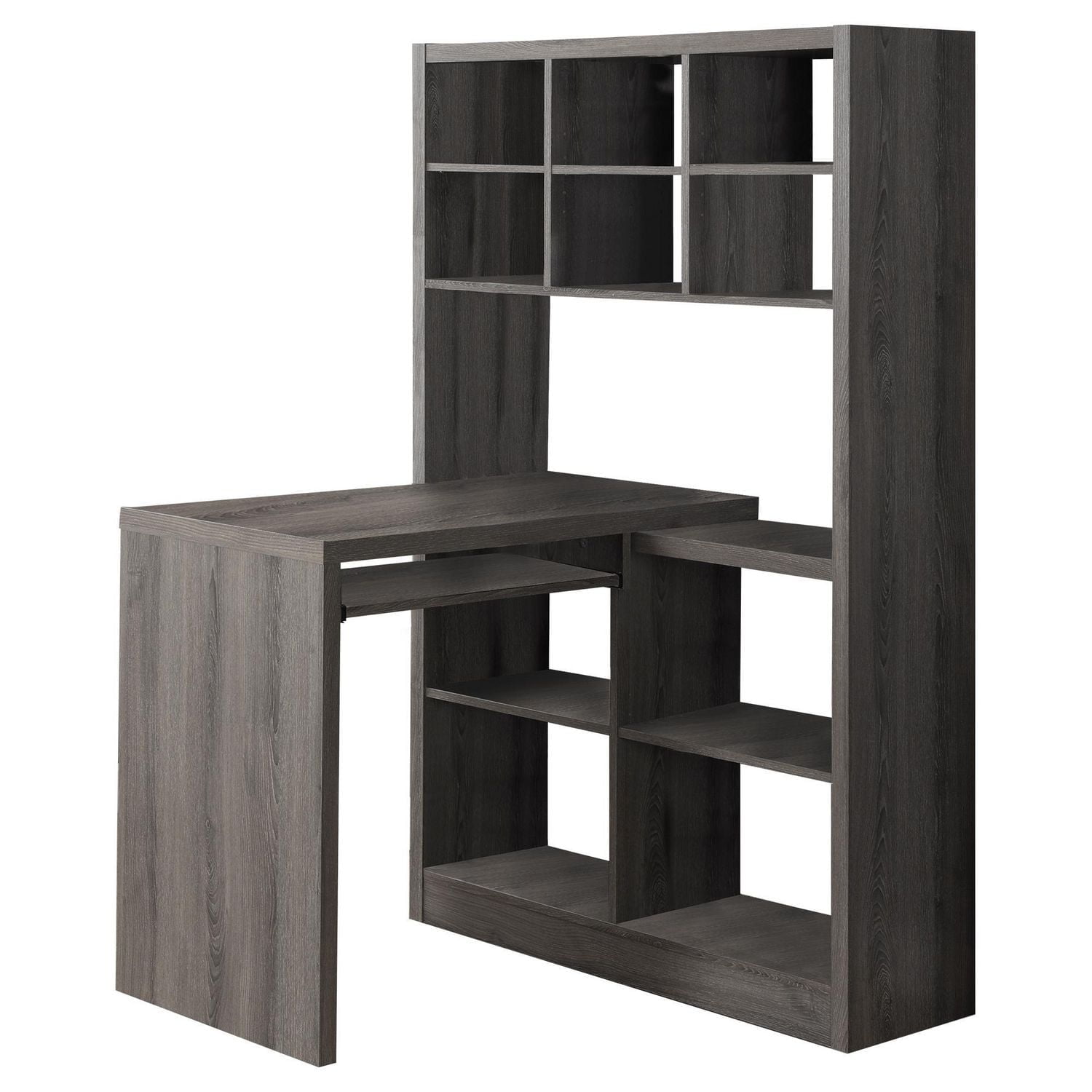 Monarch Specialties Bureau, Bureau À Domicile, Étagère, Coin, Étagères De Rangement, Configuration Gauche, Droite, Forme De L, Travail, Ordinateur Portable, Stratifié, Brun, Contemporain, Moderne