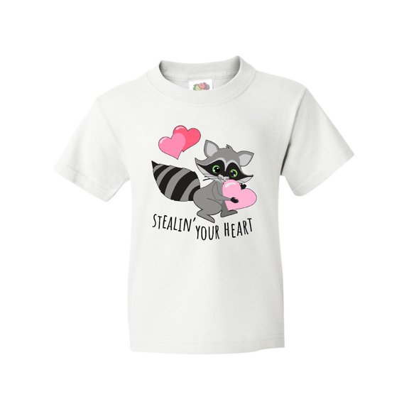 Inktastic Stealin' Your Heart Cute Raccoon Youth T-Shirt
