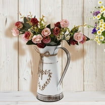 HOMEMAXS  Vase Home Decor Rustic Farmhouse Vintage Flower Bucket White