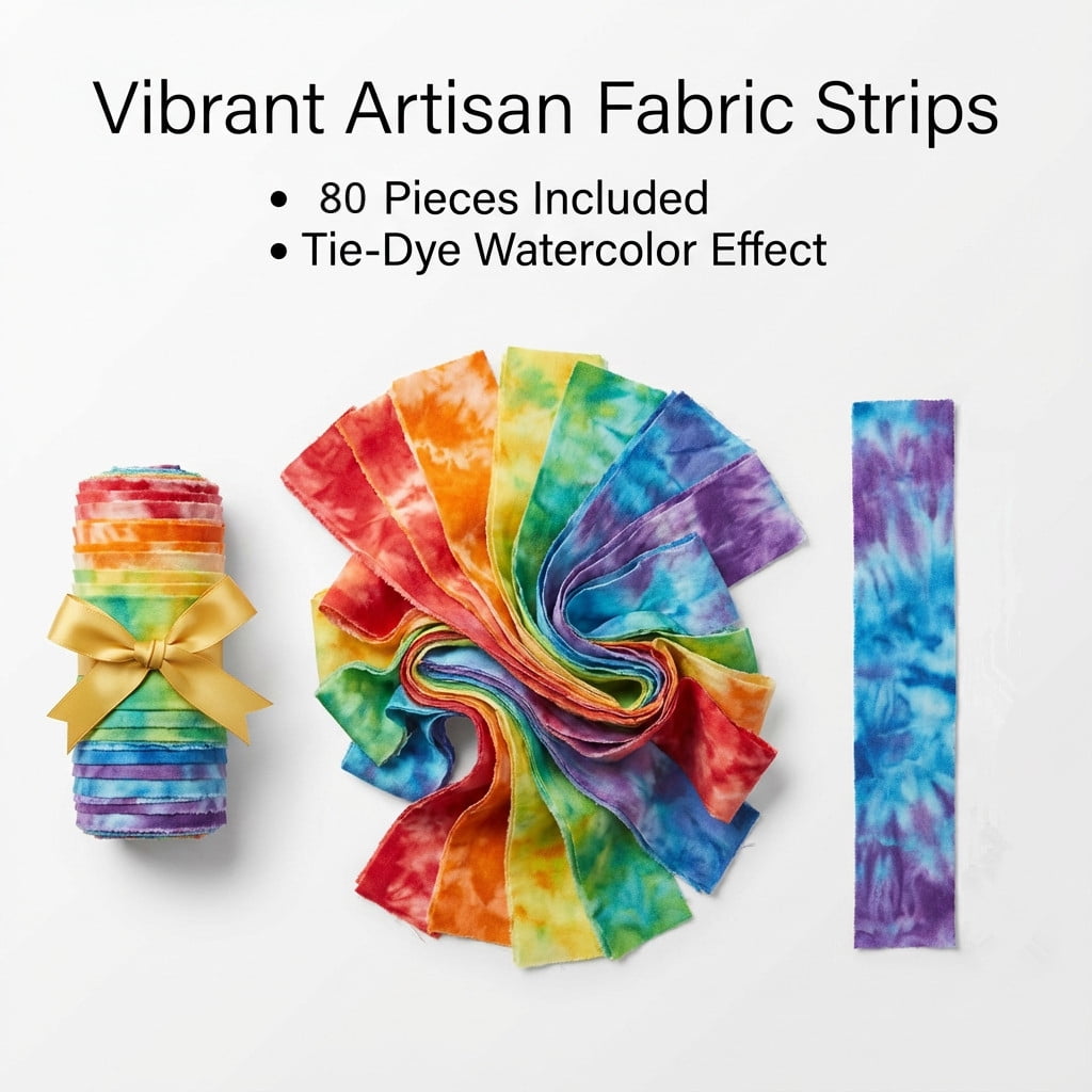 iMzoon 80 Pcs Jelly Roll Fabric Strips for Quilting Sewing,2.56 Inch Precut Cotton Fabric Bundles with Wavy Edges, Rainbow Color Ombre Floral Quilting Fabric, Perfect for Quilt DIY Sewing Supplies