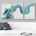 thumbnail image 3 of wall26 Framed Canvas Print Wall Art Set Pastel Teal Black Smoke Wave Cloud Abstract Shapes Illustrations Modern Art Bohemian Decorative Multicolor for Living Room, Bedroom, Office - 24"x36", 3 of 5