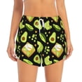 thumbnail image 2 of Daiia Avocado Toast Pattern Women's 2 in 1 Running Shorts - Lightweight Athletic Workout Gym Yoga Shorts Liner with Phone Pockets-X-Large, 2 of 7