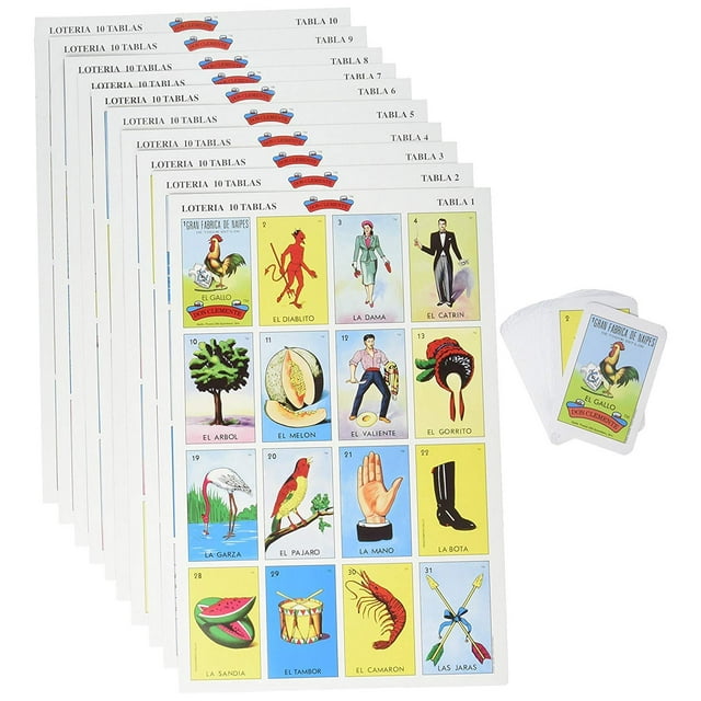 Set Jumbo mexicano Loteria Don Clemente con 20 tablas y 2 barajas