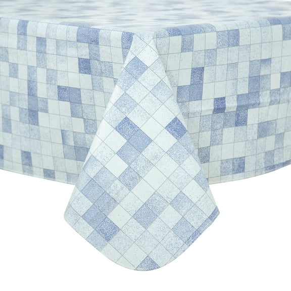 Buffalo Plaid Tablecloth 52x70 inch Plastic Checkered Vinyl Tablecloth with Flannel Backing Party Table Cloth 100% Oilcloth Waterproof Tablecloth