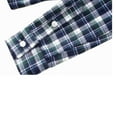 thumbnail image 4 of Bienzoe Boy's Flannel Button Down Long Sleeve Plaid Shirt Green 7/8, 4 of 9