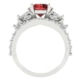 thumbnail image 4 of 3.06 ct Brilliant Round Cut Natural Garnet 18K White Gold Solitaire with Accents Engagement Bridal Wedding Ring Band Set size 8.25, 4 of 7