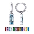 thumbnail image 1 of Pendientes colgantes Huggie PROSTEEL Pendientes de Acero Inoxidable para mujeres Aguamarina de marzo Cristal Joyería Madre Regalo de cumpleaños, 1 of 8