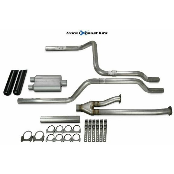Toyota Tundra 09-13 2.5" Direct Fit Dual Exhaust Kit 2 Chamber Rear Black Tip