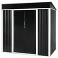 thumbnail image 2 of Pinikuyiro 6X4 FT Compact Vertical Outdoor Steel Storage Shed with Lockable Doors, Ideal for Garden, Backyard, and Patio Utility and Small Tool Storage,Bike Shed, Garbage Can, Chicken Coop, 2 of 4
