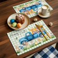 thumbnail image 3 of Easter Placemats Set of 4 Bunny Egg Carrot Truck Place Mats Spring Placemat Chick Green Buffalo Plaid Table Mats for Dining Kitchen Table Holiday Dinner Party Home Easter Decorations 13x19 Inch, 3 of 9