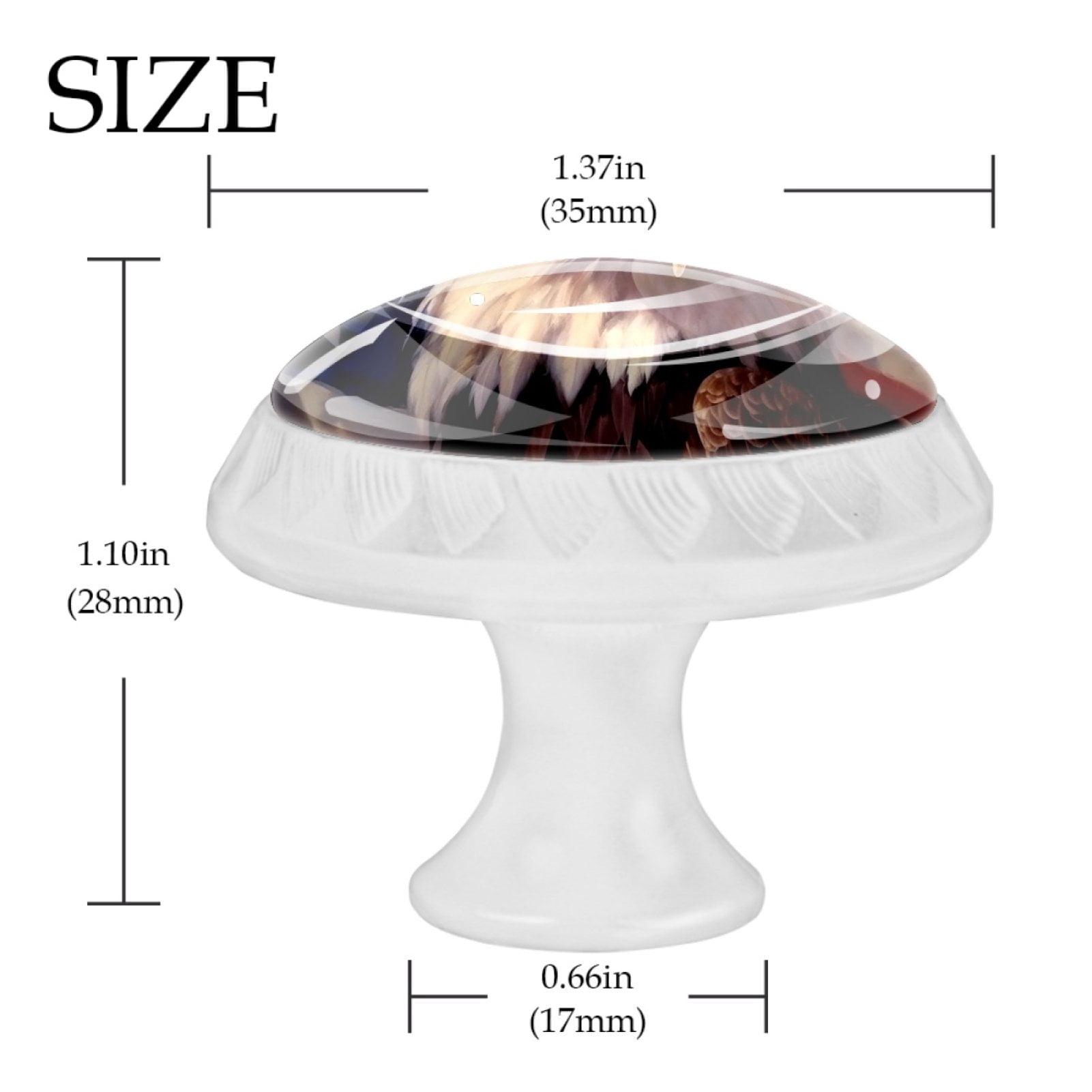 4 Pcs Eagle and American Flag Knobs for Kitchen Cabinet Cupboard Dresser Bookcase Drawer Pulls Handles Round Home Decor