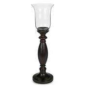 Tall Wood & Glass Candle Holder
